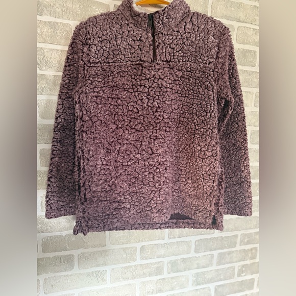 CoffeeShop Tops - CoffeeShop Purple and White Sherpa Jacket